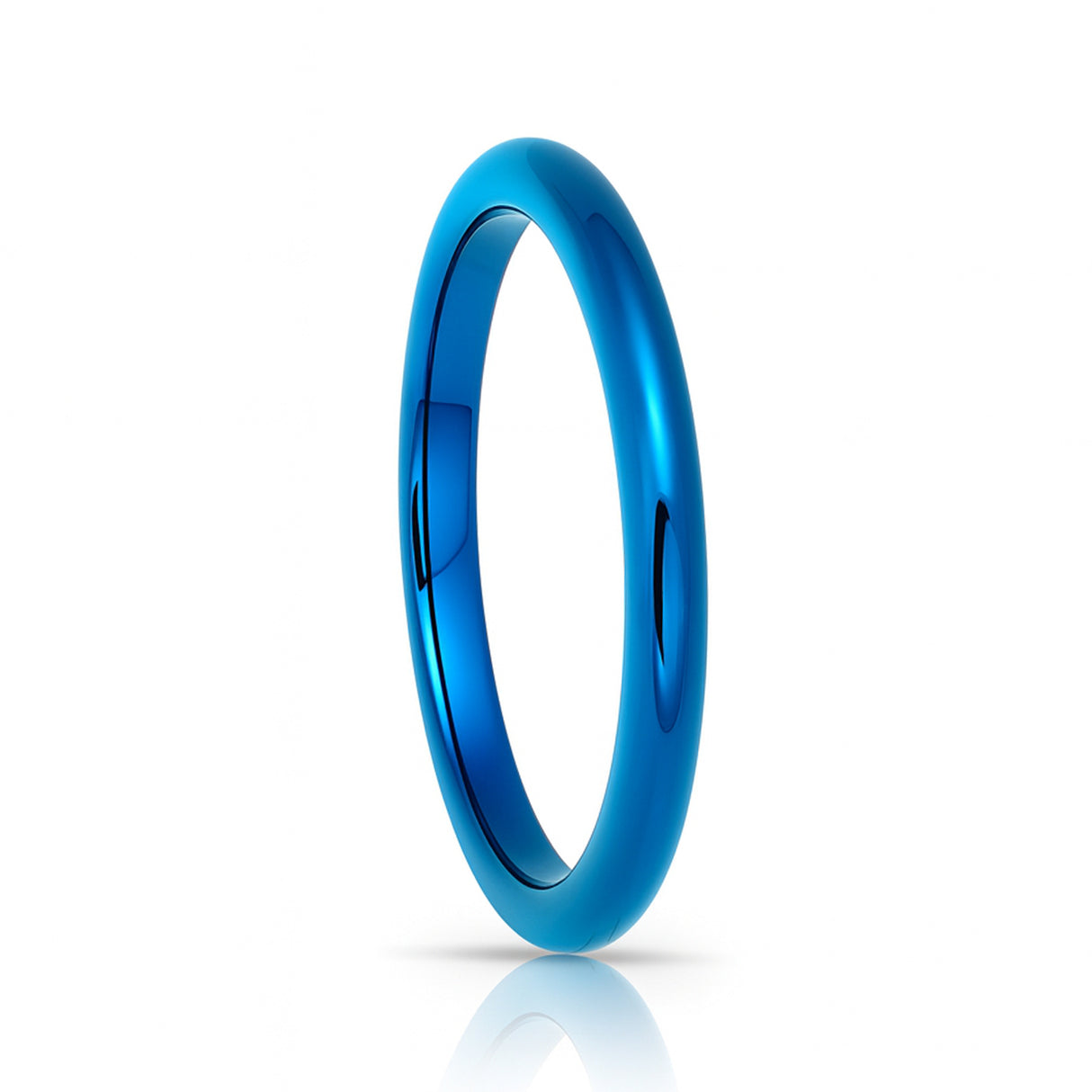 2mm Blue Classic High Polish Tungsten Comfort Fit Band