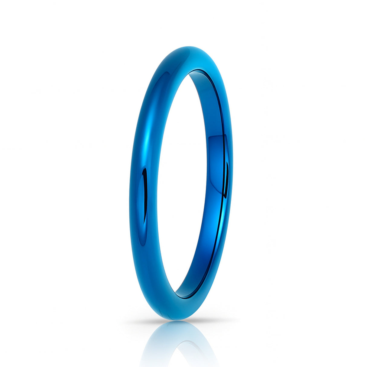 2mm Blue Classic High Polish Tungsten Comfort Fit Band