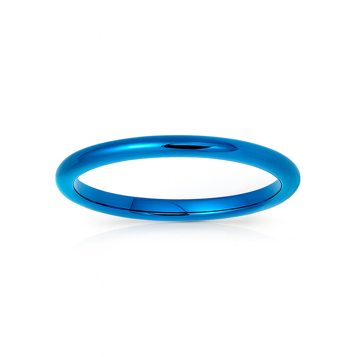 2mm Blue Classic High Polish Tungsten Comfort Fit Band