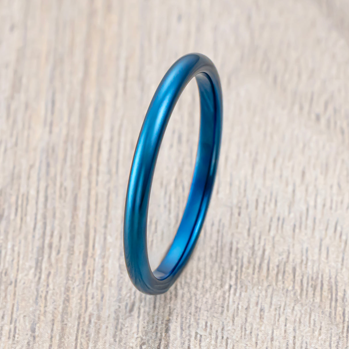2mm Blue Classic High Polish Tungsten Comfort Fit Band