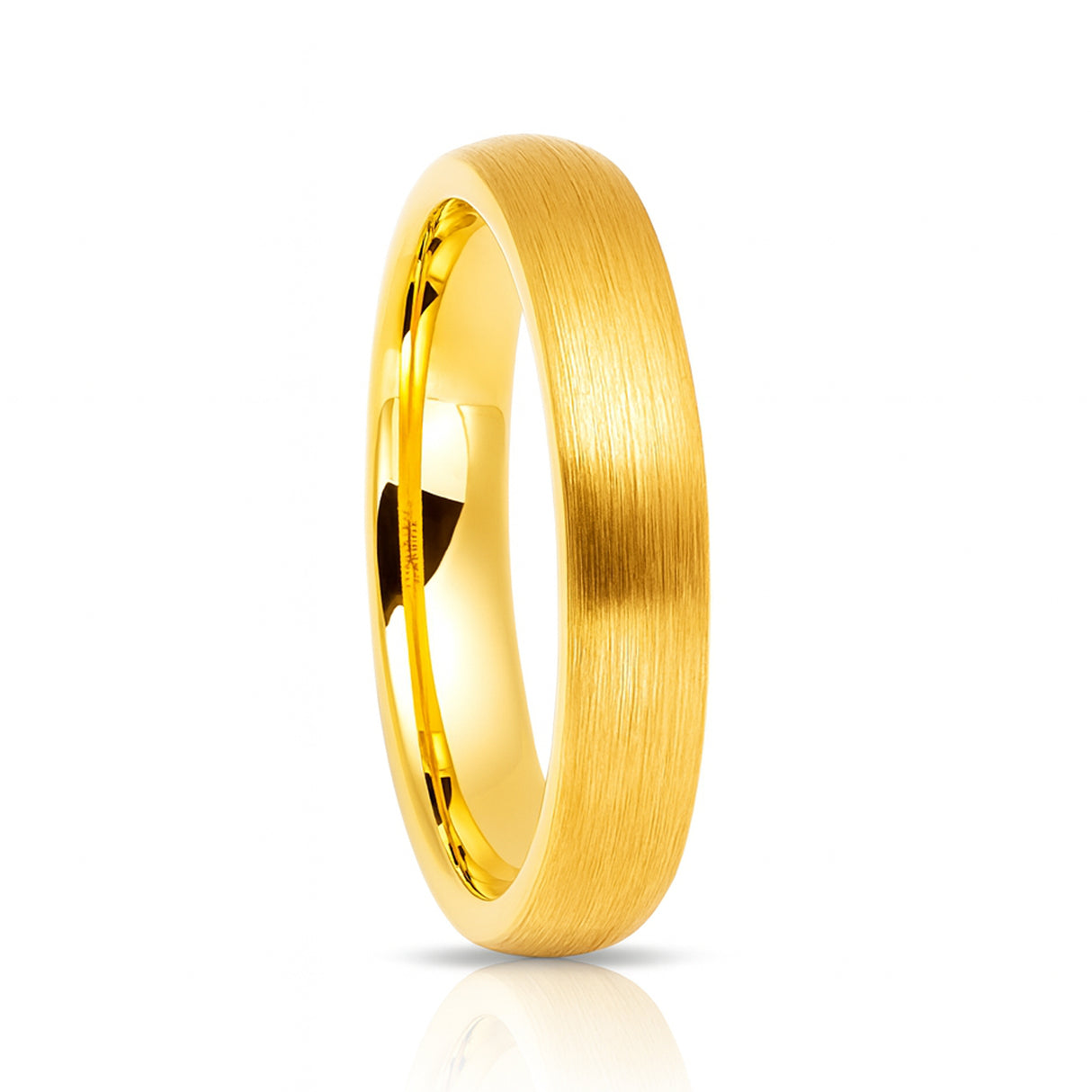 4mm Gold Tungsten Ring Gold Brushed Center