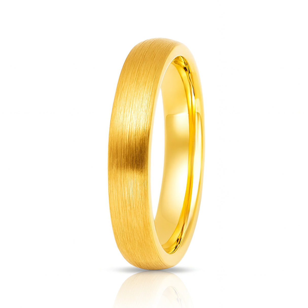4mm Gold Tungsten Ring Gold Brushed Center