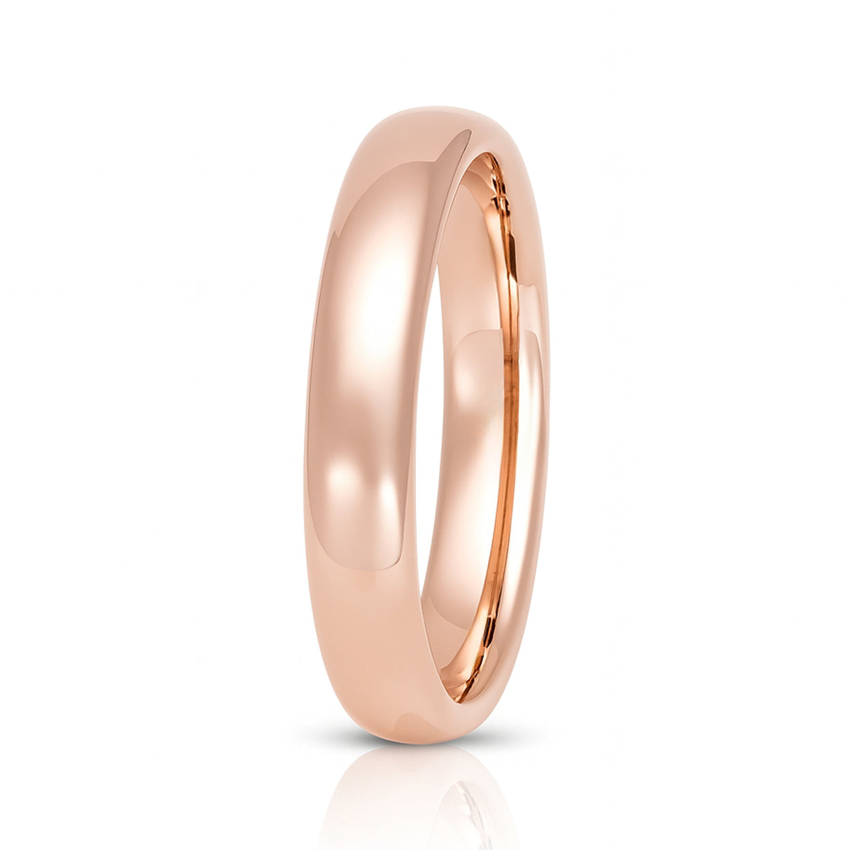 4mm Polished Rose Gold Tungsten Classic Ring