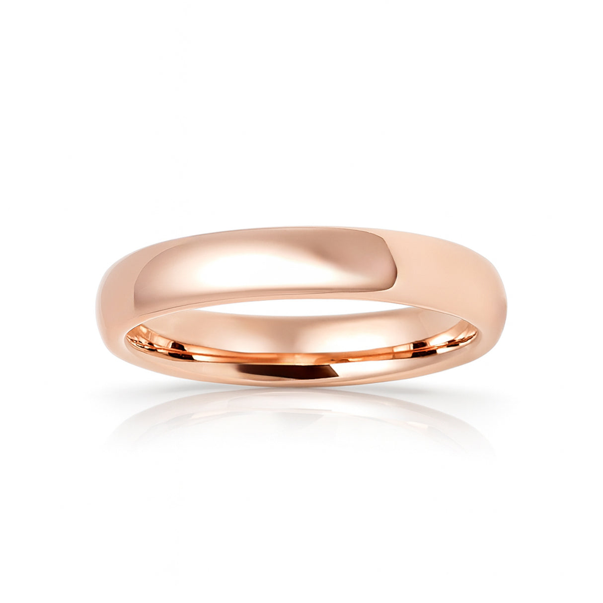 4mm Polished Rose Gold Tungsten Classic Ring