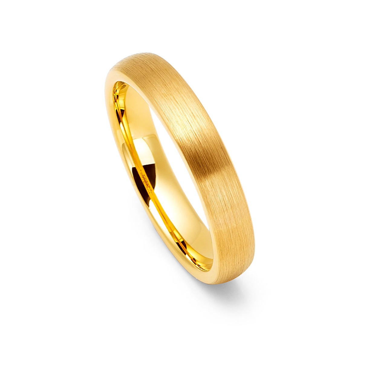 4mm Gold Tungsten Ring Gold Brushed Center