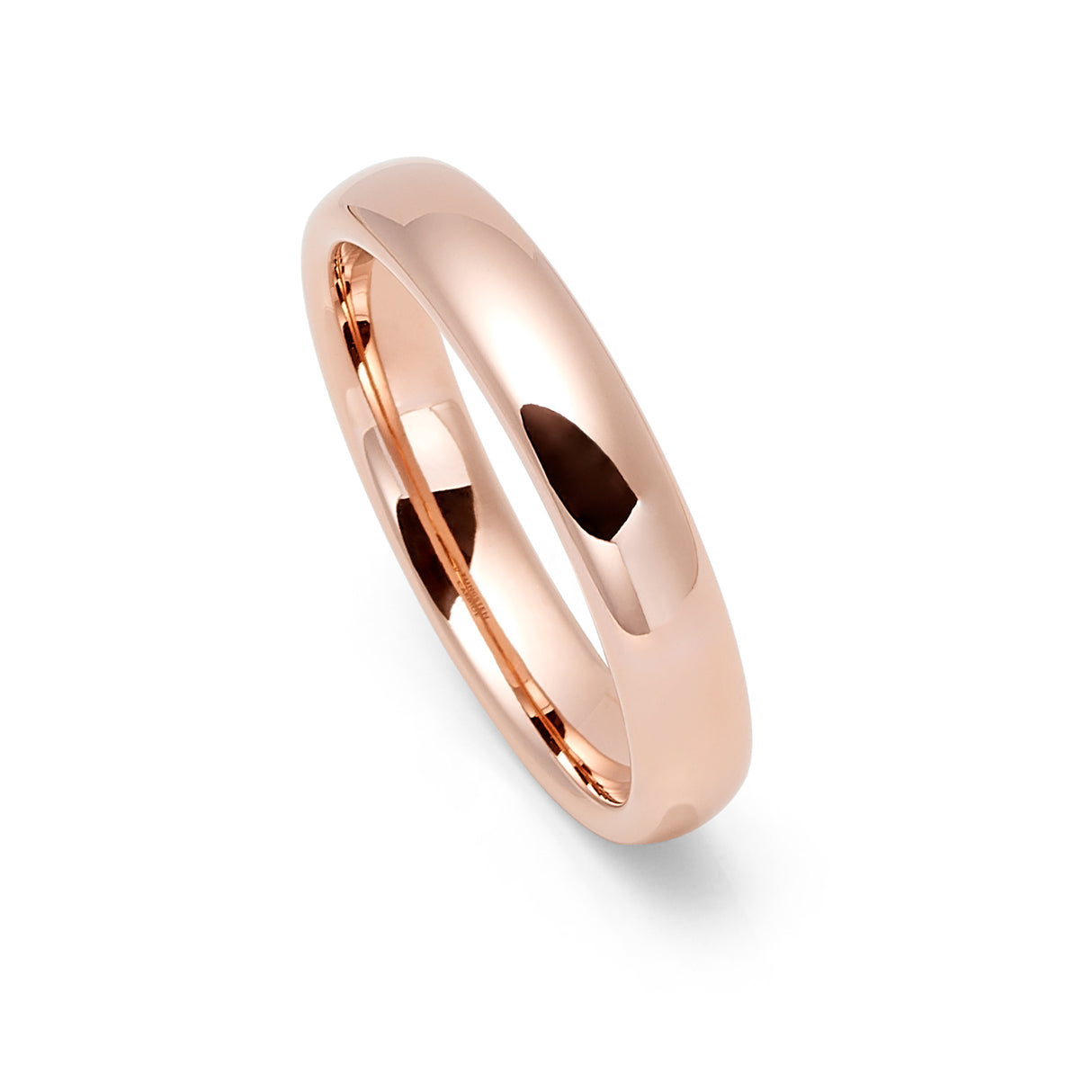 4mm Polished Rose Gold Tungsten Classic Ring