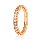 Rose Gold Titanium Ring Full Eternity Cubic Zircon Diamonds 3mm