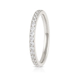 Silver Titanium Ring Full Eternity Cubic Zircon Diamonds 2mm