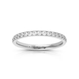 Silver Titanium Ring Full Eternity Cubic Zircon Diamonds 2mm