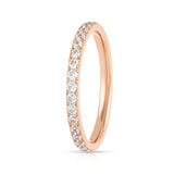 Rose Gold Titanium Ring Full Eternity Cubic Zircon Diamonds 2mm