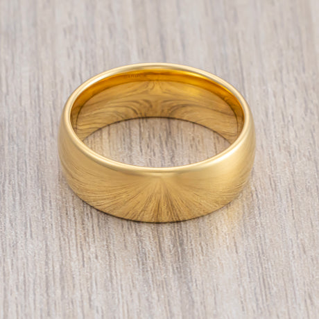 8mm Gold Classic Domed High Polish Tungsten Wedding Ring