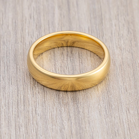 5mm Gold Classic Domed High Polish Tungsten Wedding Ring