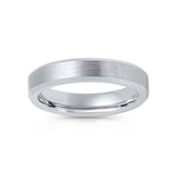 4mm Silver Tungsten Carbide Wedding Ring Brushed Center