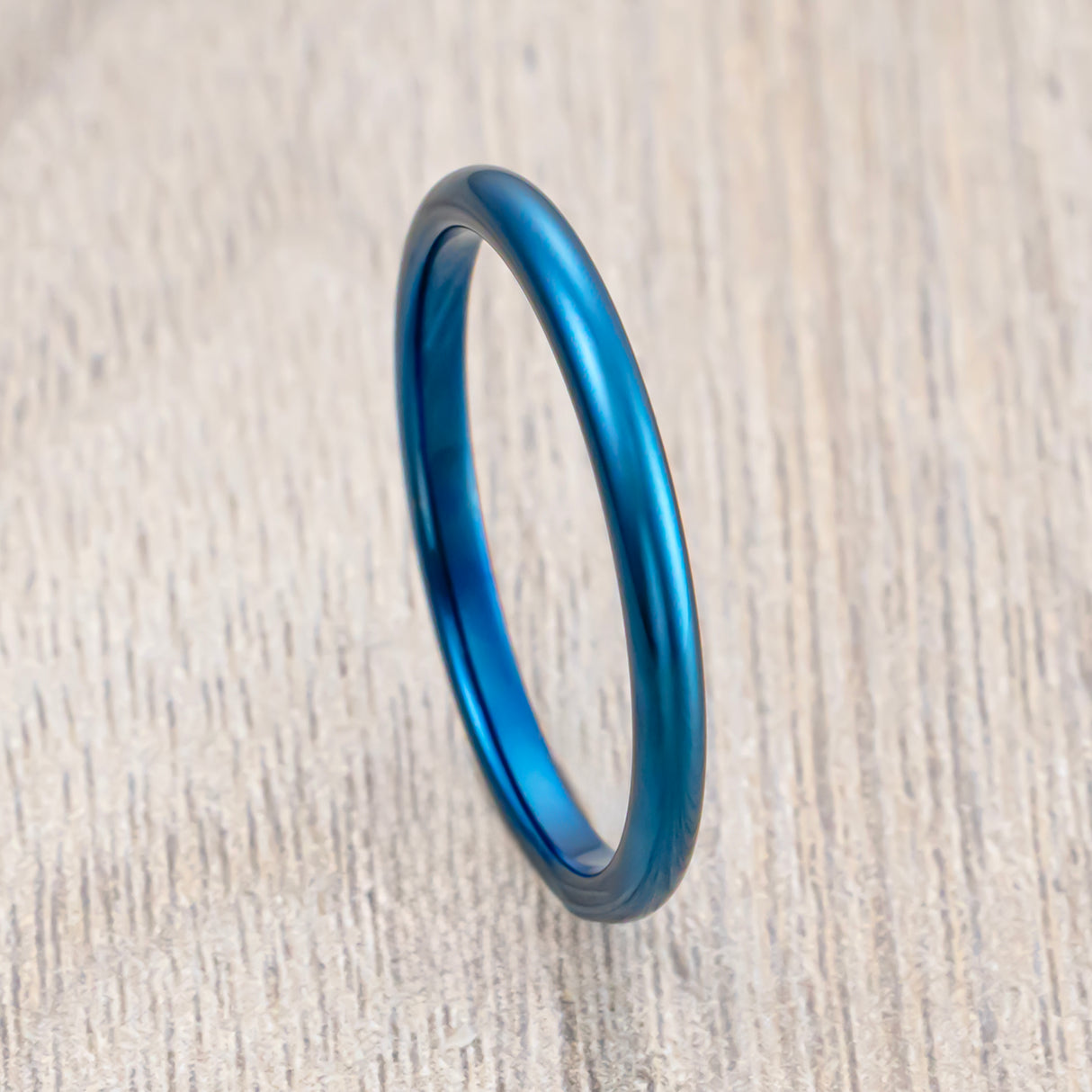 2mm Blue Classic High Polish Tungsten Comfort Fit Band