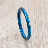 2mm Blue Classic High Polish Tungsten Comfort Fit Band