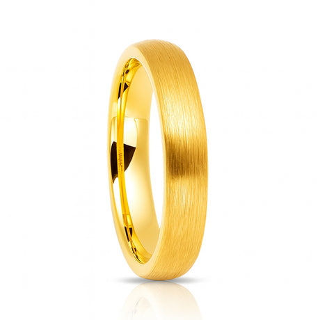 4mm Gold Tungsten Ring Gold Brushed Center