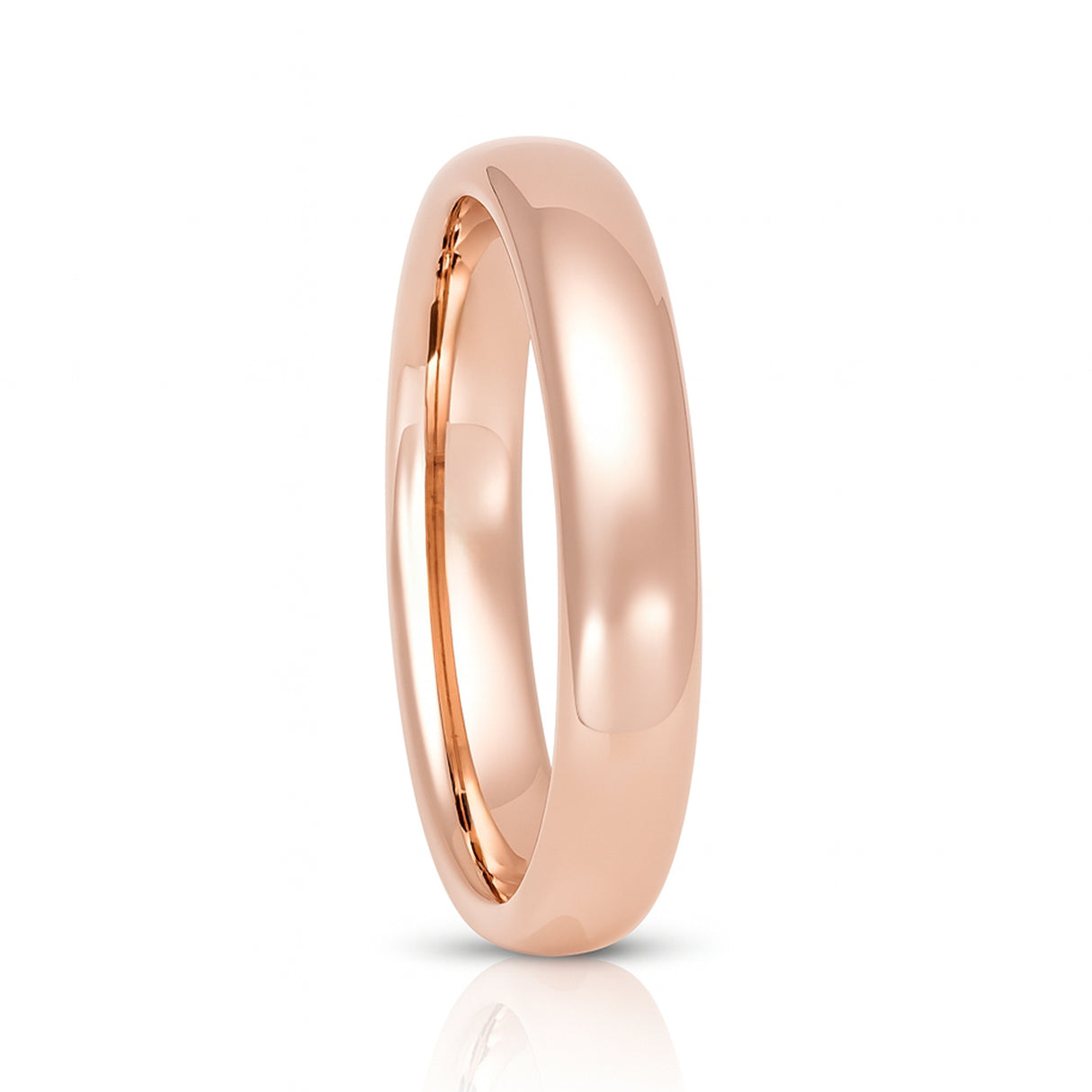 4mm Polished Rose Gold Tungsten Classic Ring