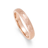Rose Gold Tungsten Carbide Wedding Ring Hammered Finish Dome Shape - 4mm
